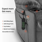 MCombo Small Dual Motor Power Lift Recliner Chair with Massage,Dual Heating, Adjustable Headrest, Fabric 7222