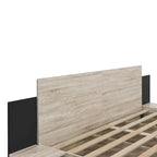 King Size Wooden Floating Platform Bed with Bedside Nightstand Modern LED King Size Bed Frame Wooden Slats Support