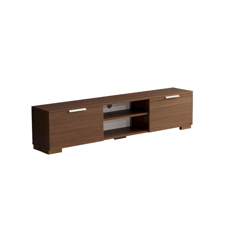Aspen Modern TV Stand with 2 Doors Storage Cabinets 2 Shelves, Wood Finish, Living Room Entertainment Center