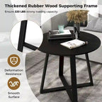 Gymax 36 Round Wooden Dining Table for 4 w/ Pedestal Base Solid