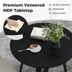 Gymax 36 Round Wooden Dining Table for 4 w/ Pedestal Base Solid