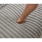 Oversized Corduroy Reclining Chair Deep Seat Armchair Single Thickened Upholstered Sofa with Pillow and Ottoman