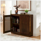 Mid Century Modern Fluted Hollowed Out Sideboard Cabinet