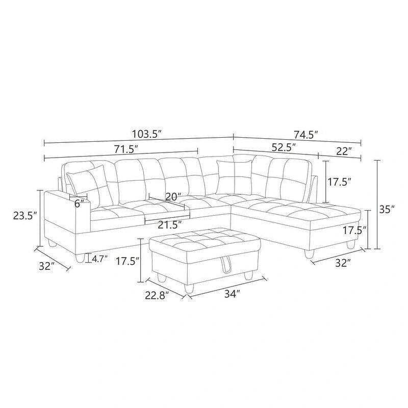 Sleek 3-Piece Black Faux Leather Couch Set, Modern Elegance for Your Living Room
