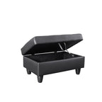 Sleek 3-Piece Black Faux Leather Couch Set, Modern Elegance for Your Living Room