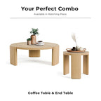 Furniture of America Minst Modern Oak Wood Round Coffee Table