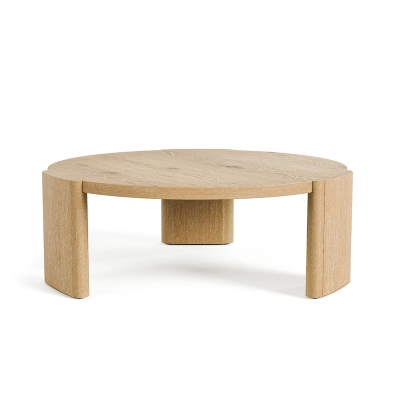Furniture of America Minst Modern Oak Wood Round Coffee Table