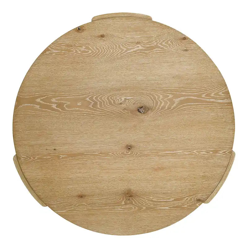 Furniture of America Minst Modern Oak Wood Round Coffee Table