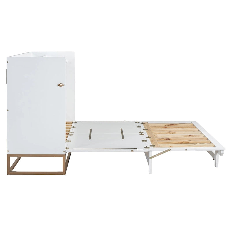Queen Size Murphy Bed with Space-Saving Cabinet Design , Multi-Functional, 400lb Capacity