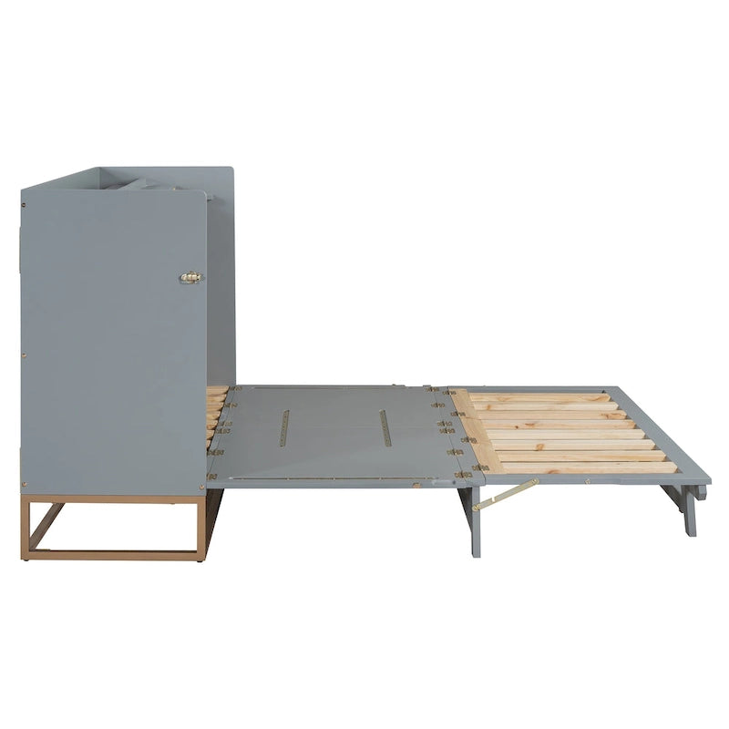 Queen Size Murphy Bed with Space-Saving Cabinet Design , Multi-Functional, 400lb Capacity