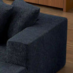 Blue 104.34 Modular L-Shaped 3 Seater Sectional Sofa Set in Luxurious Chenille Fabric Chaise - Minimalist Design