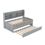 Twin Pine Captain Bed with Shelves, Drawers & Trundle