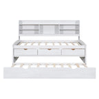 Twin Pine Captain Bed with Shelves, Drawers & Trundle