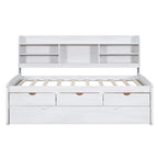 Twin Pine Captain Bed with Shelves, Drawers & Trundle