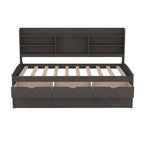 Twin Pine Captain Bed with Shelves, Drawers & Trundle
