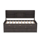 Twin Pine Captain Bed with Shelves, Drawers & Trundle