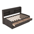 Twin Pine Captain Bed with Shelves, Drawers & Trundle