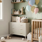 Metal-Framed Fabric Storage Dresser Cabinet with Drawer