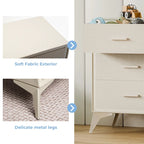 Metal-Framed Fabric Storage Dresser Cabinet with Drawer