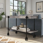 Hyssop Farmhouse 47-inch Metal 1-Shelf Console Table by Furniture of America