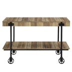 Hyssop Farmhouse 47-inch Metal 1-Shelf Console Table by Furniture of America