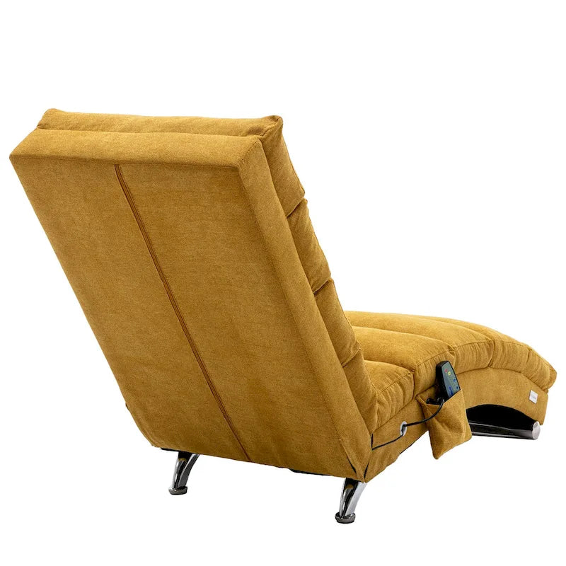 Linen Chaise Lounge Indoor Chair - 58.27 x 21.65 x 34.25