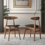 Sylvestria Mid-Century Walnut Finish Round Dining Set