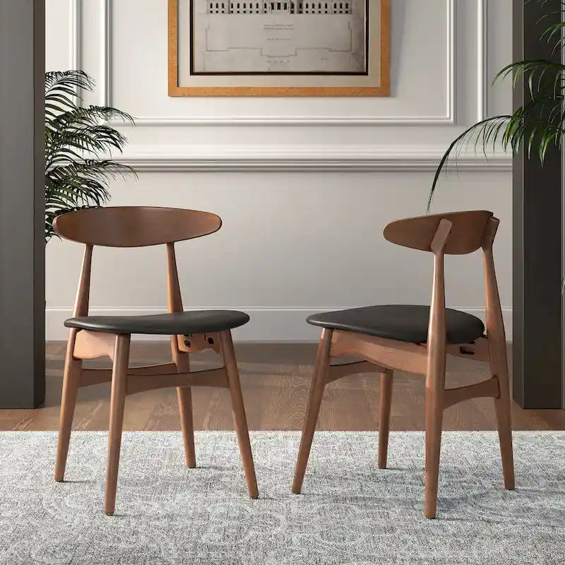 Sylvestria Mid-Century Walnut Finish Round Dining Set
