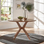 Sylvestria Mid-Century Walnut Finish Round Dining Set