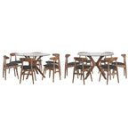 Sylvestria Mid-Century Walnut Finish Round Dining Set