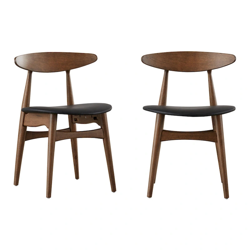 Sylvestria Mid-Century Walnut Finish Round Dining Set
