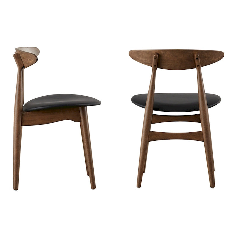 Sylvestria Mid-Century Walnut Finish Round Dining Set