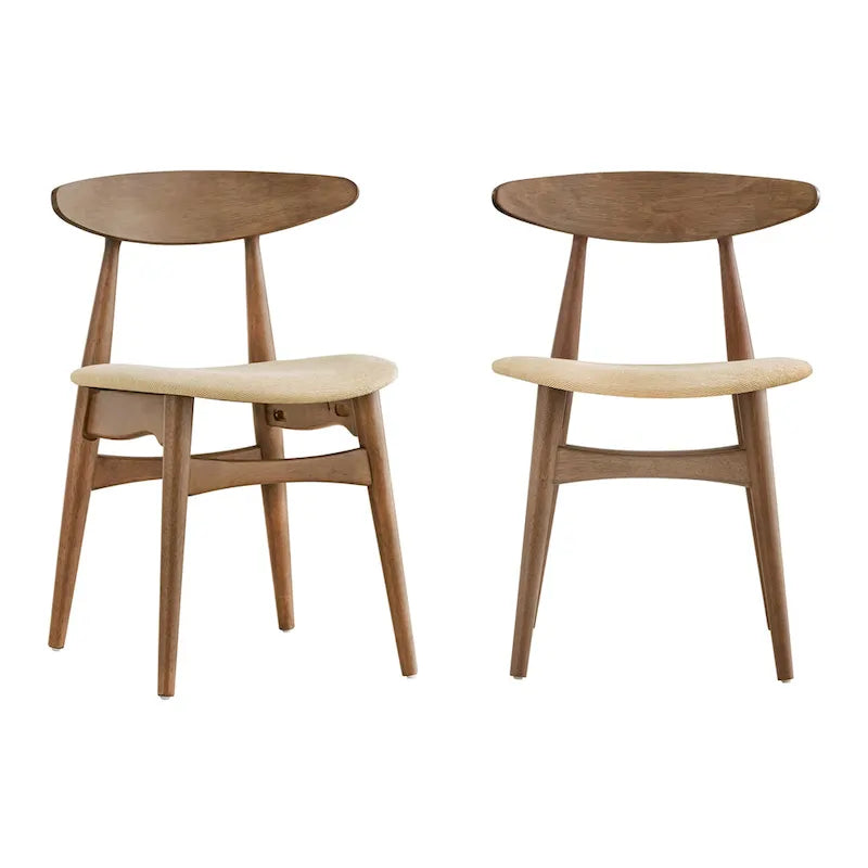 Sylvestria Mid-Century Walnut Finish Round Dining Set