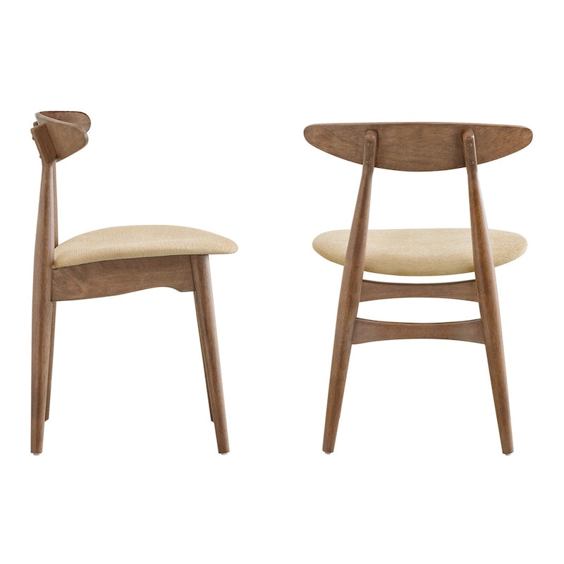 Sylvestria Mid-Century Walnut Finish Round Dining Set