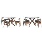 Sylvestria Mid-Century Walnut Finish Round Dining Set