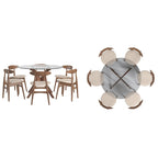 Sylvestria Mid-Century Walnut Finish Round Dining Set