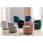 Velvet Swivel Barrel Accent Chair - 25.60 x 25.60 x 27.56