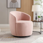 Velvet Swivel Barrel Accent Chair - 25.60 x 25.60 x 27.56