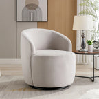 Velvet Swivel Barrel Accent Chair - 25.60 x 25.60 x 27.56