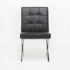 Milania Modern Button Tufted Leather Dining Chairs (Set of 2) by Christopher Knight Home