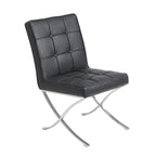 Milania Modern Button Tufted Leather Dining Chairs (Set of 2) by Christopher Knight Home
