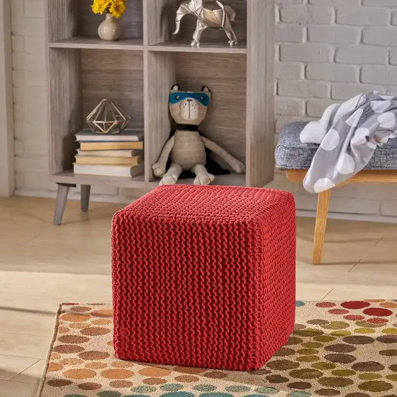 Tessie Knitted Foot Stool by Christopher Knight Home