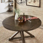 Sylvestra Espresso Convertible Dining Table with Lazy Susan