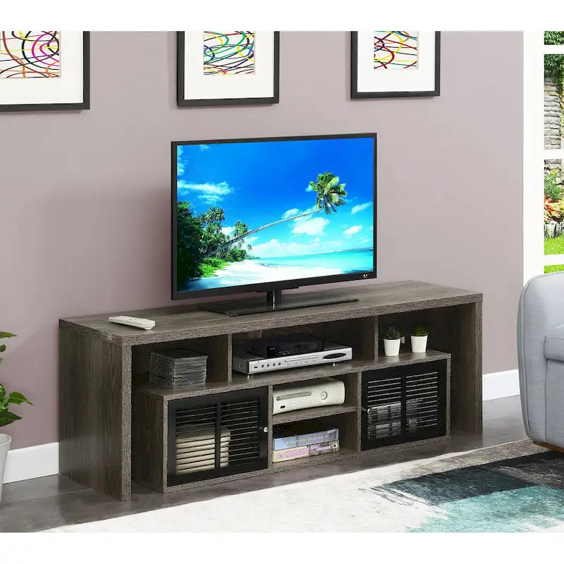 Convenience Concepts Lexington 65 inch TV Stand with Storage Cabinets and Shelves
