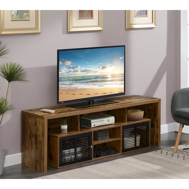Convenience Concepts Lexington 65 inch TV Stand with Storage Cabinets and Shelves