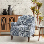 Giampiero Wooden Upholstery Armchair with Nailhead Trims by HULALA HOME