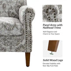 Giampiero Wooden Upholstery Armchair with Nailhead Trims by HULALA HOME