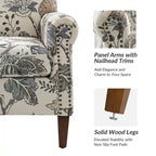 Giampiero Wooden Upholstery Armchair with Nailhead Trims by HULALA HOME