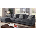 Kintra Contemporary Chenille Upholstered Large L-Shaped Sectional by Furniture of America