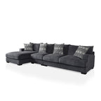 Kintra Contemporary Chenille Upholstered Large L-Shaped Sectional by Furniture of America